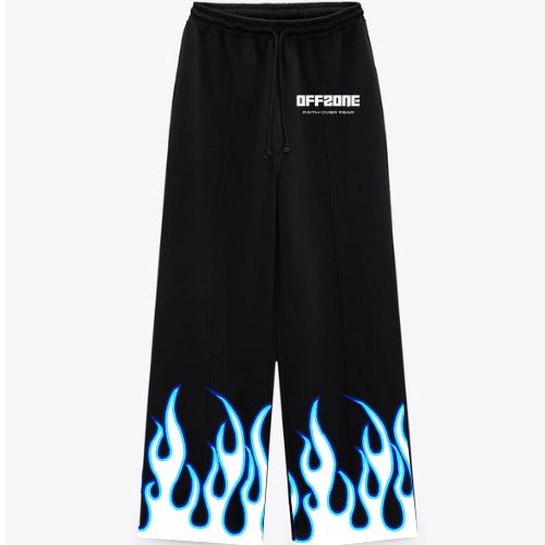 Arctic Blaze Designed Oversized Pants