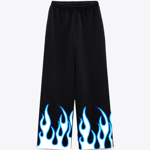 Arctic Blaze Designed Oversized Pants