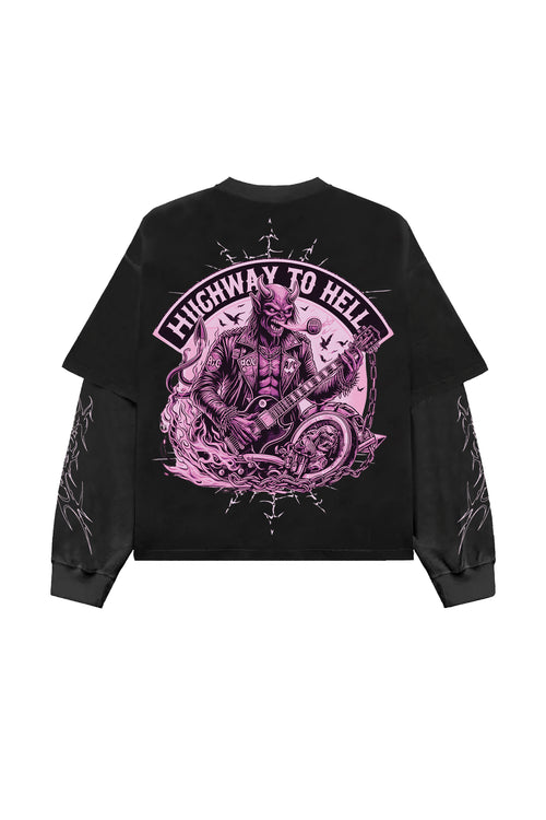 ACDC Designed Oversized Long Sleeve T-shirt