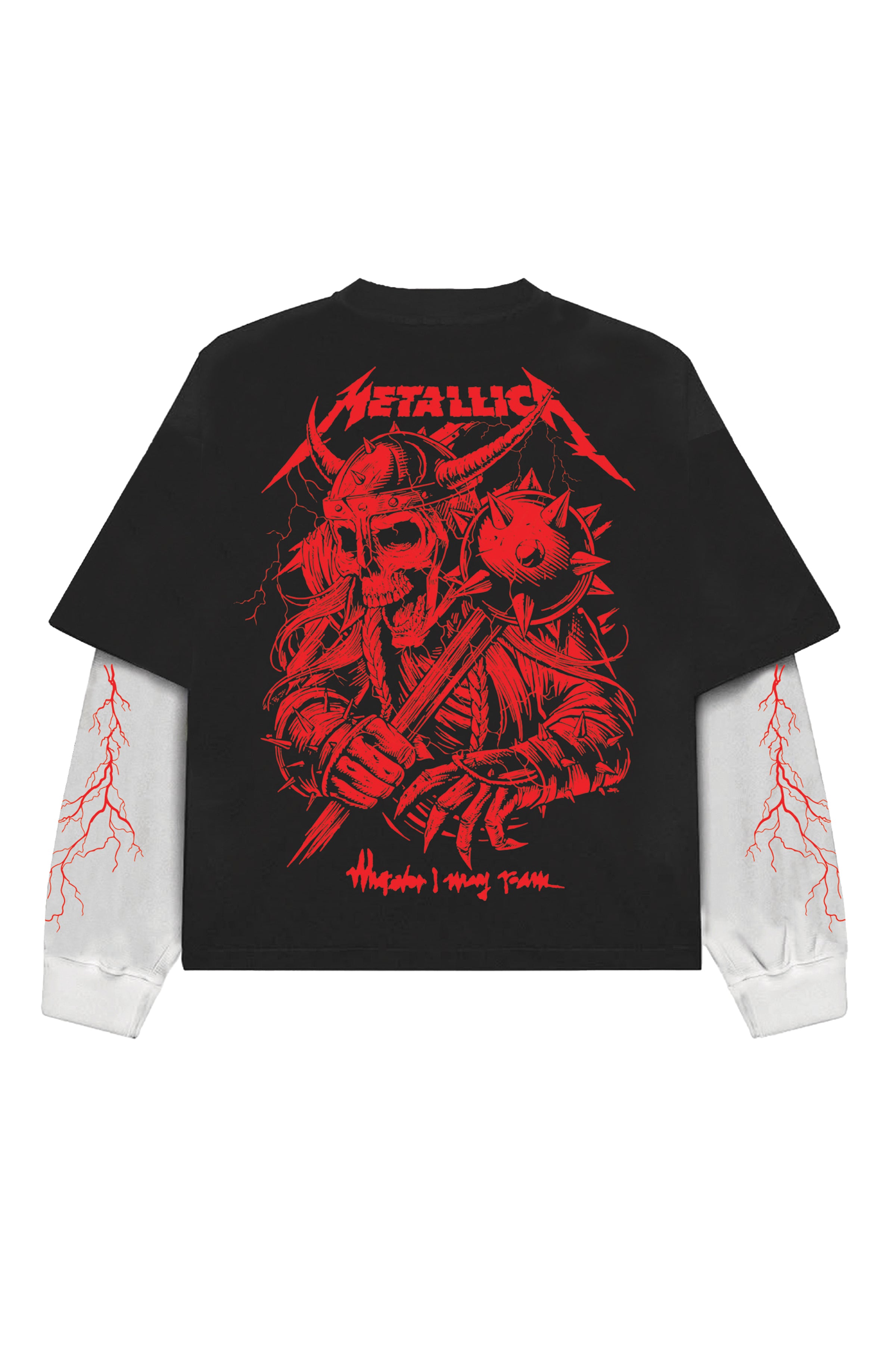 Metallica Designed Oversized Long Sleeve T-shirt
