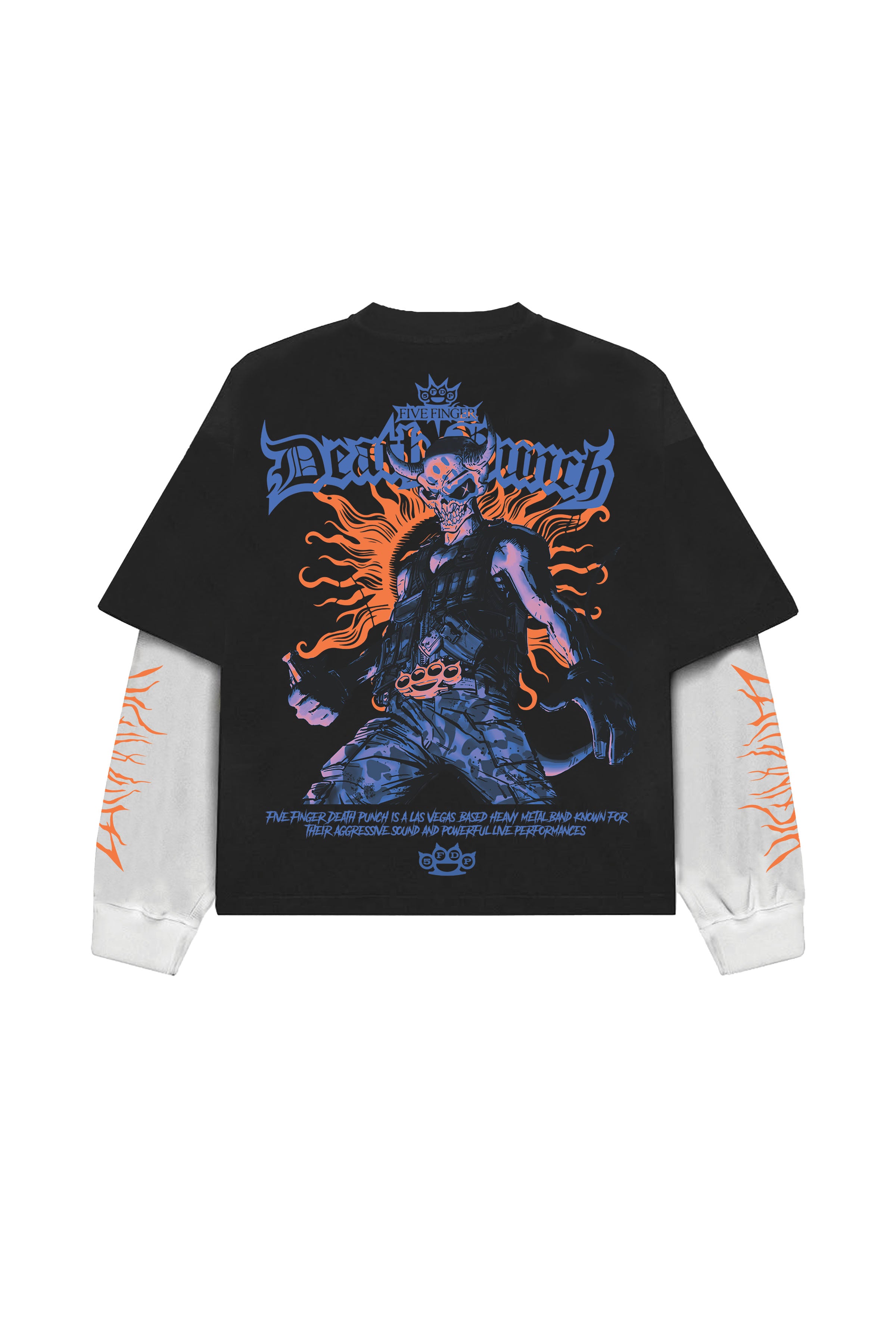 Death Punch Designed Oversized Long Sleeve T-shirt