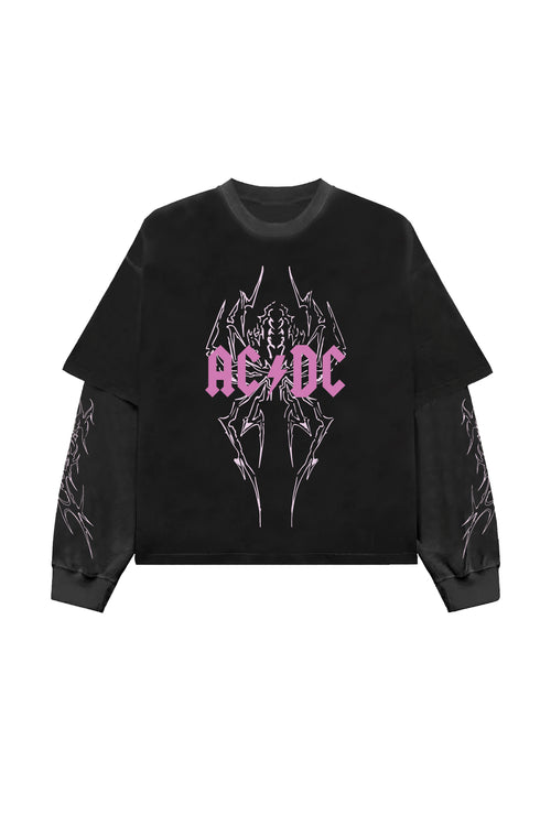 ACDC Designed Oversized Long Sleeve T-shirt