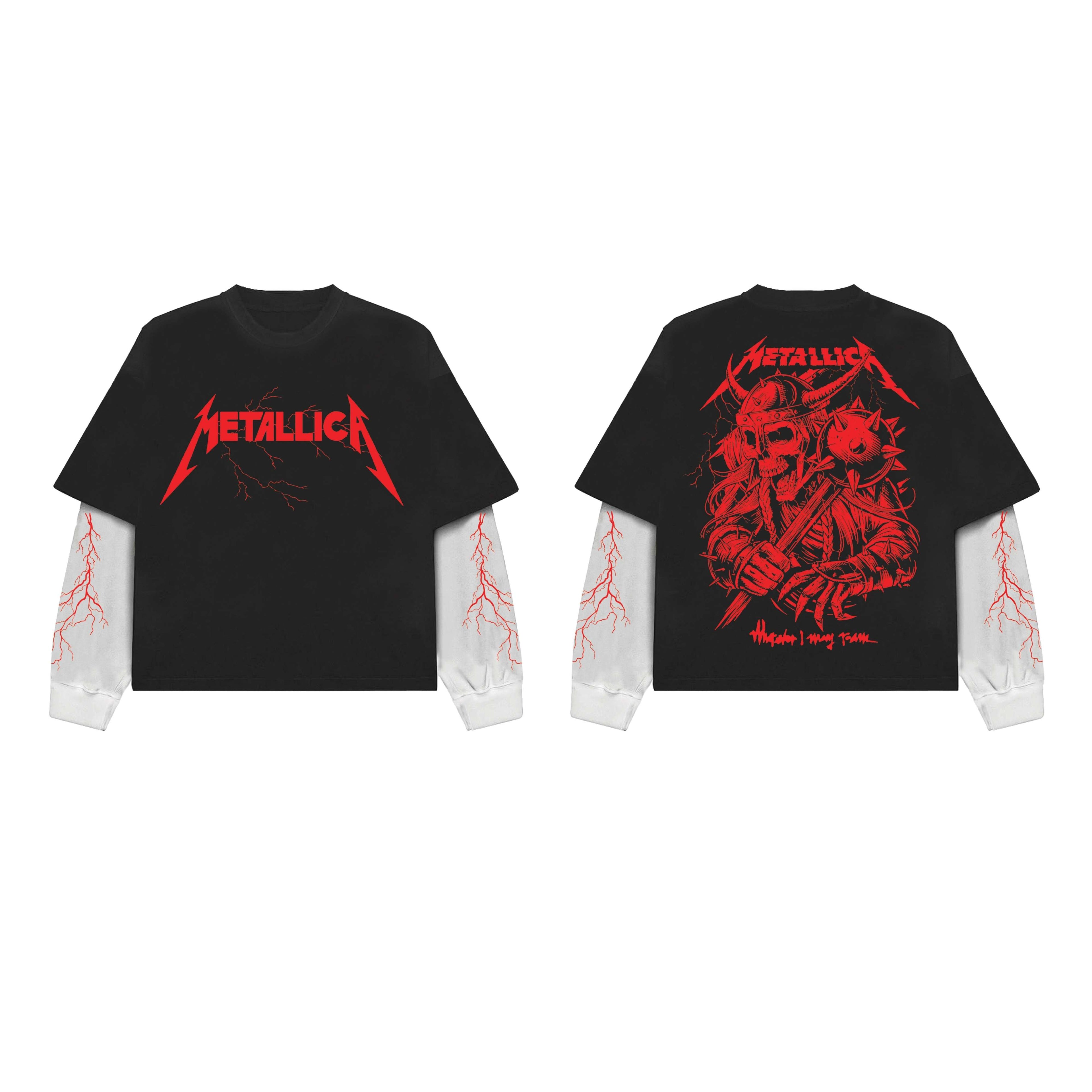 Metallica Designed Oversized Long Sleeve T-shirt