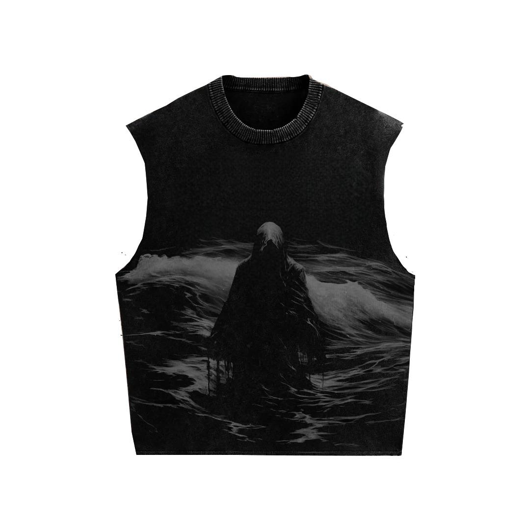 Smoke Shadow Designed Oversized Vest